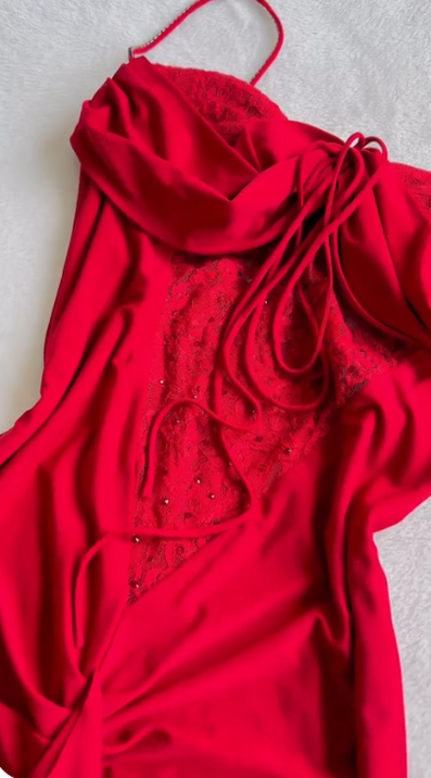 Robe de soirée longue rouge élégante et charmante en mousseline de soie, robe de bal à perles exquises, robe de soirée nv3994