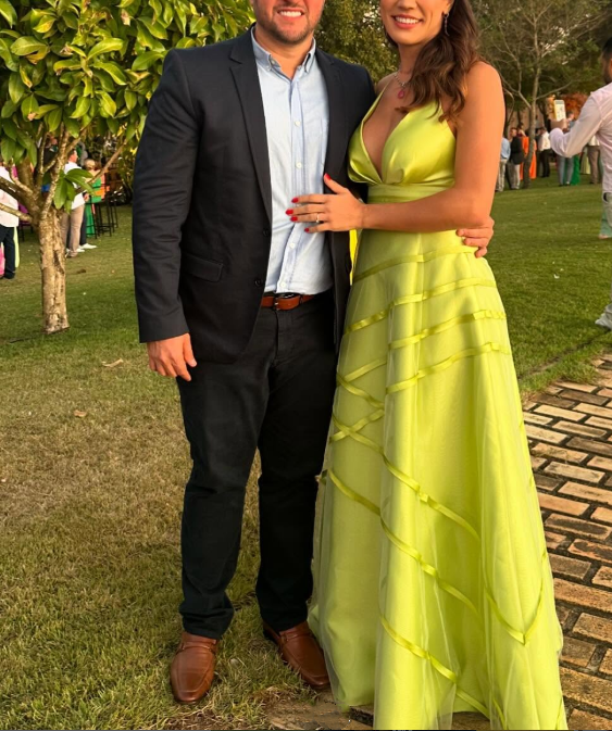 Green Satin V Neck Prom Dress A Line Evening Gown nv1162