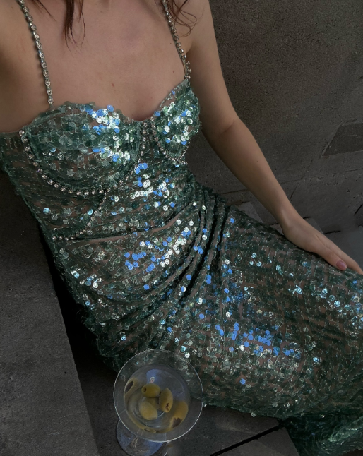 Robe de soirée longue à paillettes vertes brillantes, robe de cocktail, robe de soirée, robe de soirée, nv4759