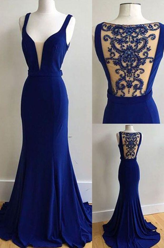 Königsblaues Samt-Ballkleid, formelles Abendkleid, NV1117