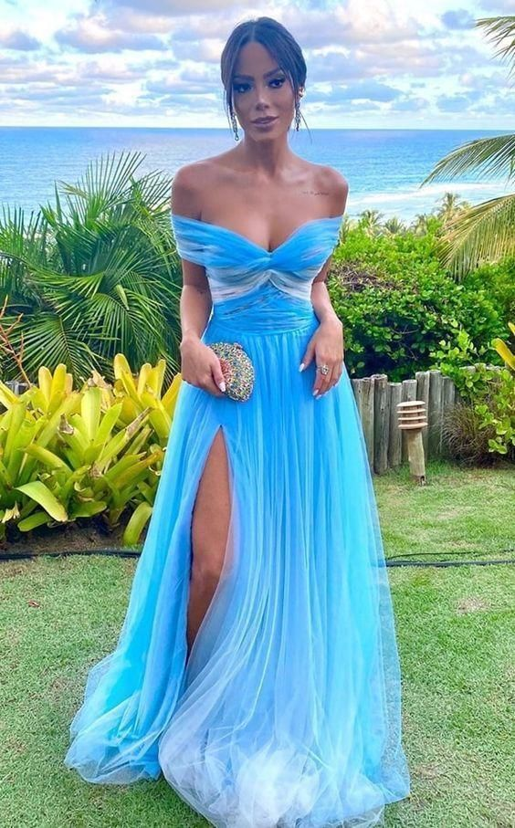Bezauberndes langes Ballkleid mit schulterfreiem Schnitt, NV1191