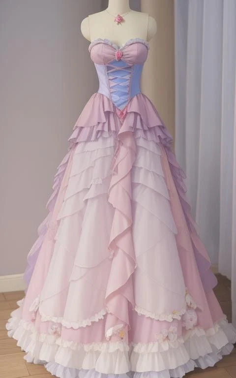 Rosa Vintage Ballkleid Sweetheart Tiered Partykleid Langes Tüll Ballkleid Abendkleid nv3793
