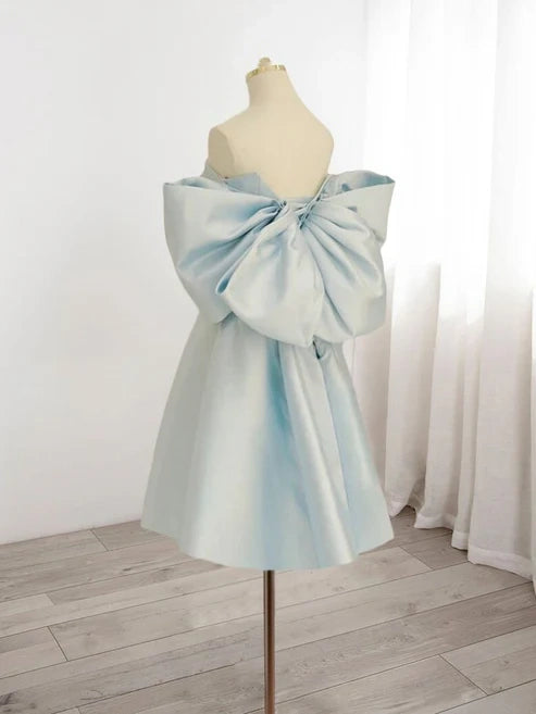 Robe de soirée en satin bleu à col en cœur, robe de bal, robe de soirée, robe de soirée nv1854