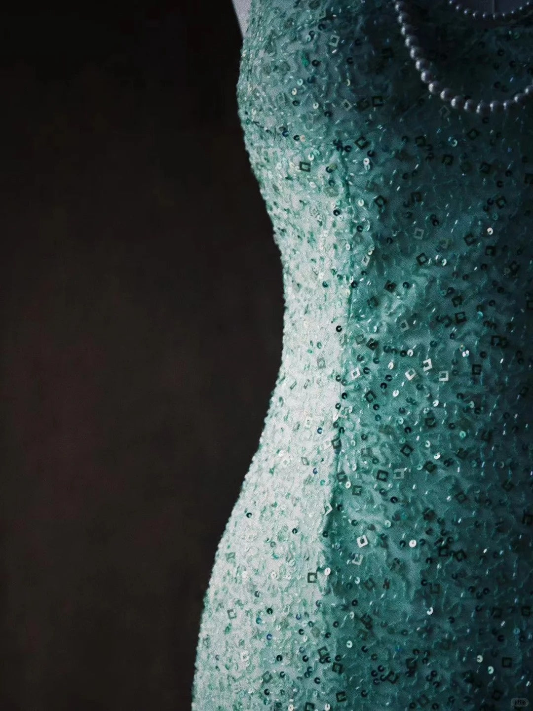 Grünes Paillettenkleid mit exquisiter Perlenverzierung, langes Chiffon-Abendkleid im Retro-Stil NV6611