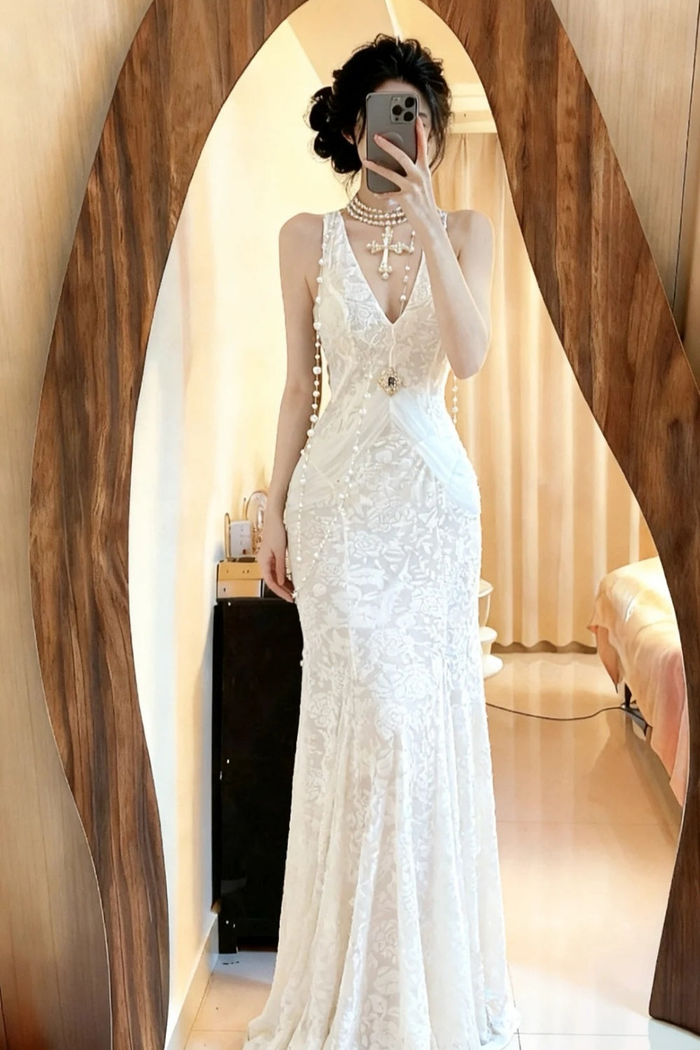 NiceVestidos – Weißes Feenkleid aus Spitze, langes Tüllkleid, Ballkleid NV6090