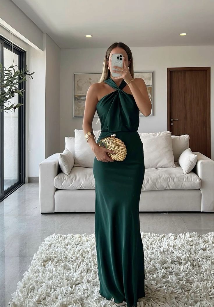 Grünes schlichtes, elegantes trägerloses, schulterfreies, plissiertes langes Kleid, Ballkleid, Abendkleid, Partykleid, NV2503