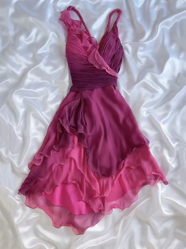 NiceVestidos - Rosa und lila Farbverlauf Fee einzigartiges Homecoming-Kleid nv5459