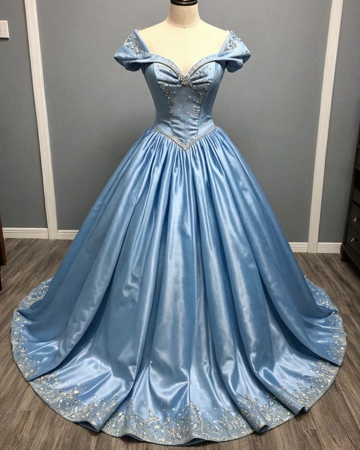 Robe de bal longue à sequins bleu clair, épaules dénudées : encolure en forme de cœur, taille cintrée, style féerique NV6430