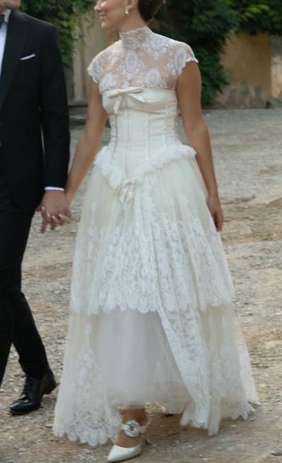 NiceVestidos – Langes Brautkleid aus reiner weißer Spitze NV5836