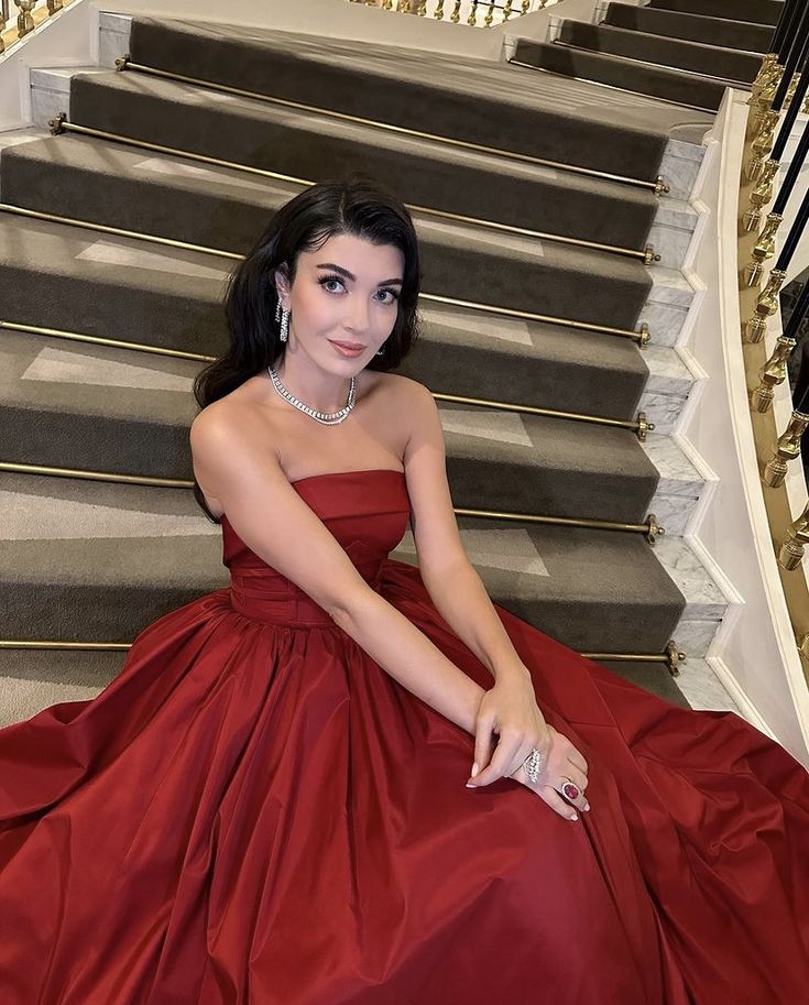 Rotes Tube-Top, elegantes, modisches A-Linien-Abendkleid, langes Ballkleid, Partykleid, NV2632