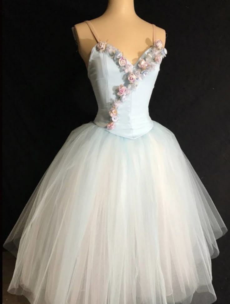 Robe de soirée courte en tulle à fleurs bleues, robe de bal féerique, robe de bal nv4456