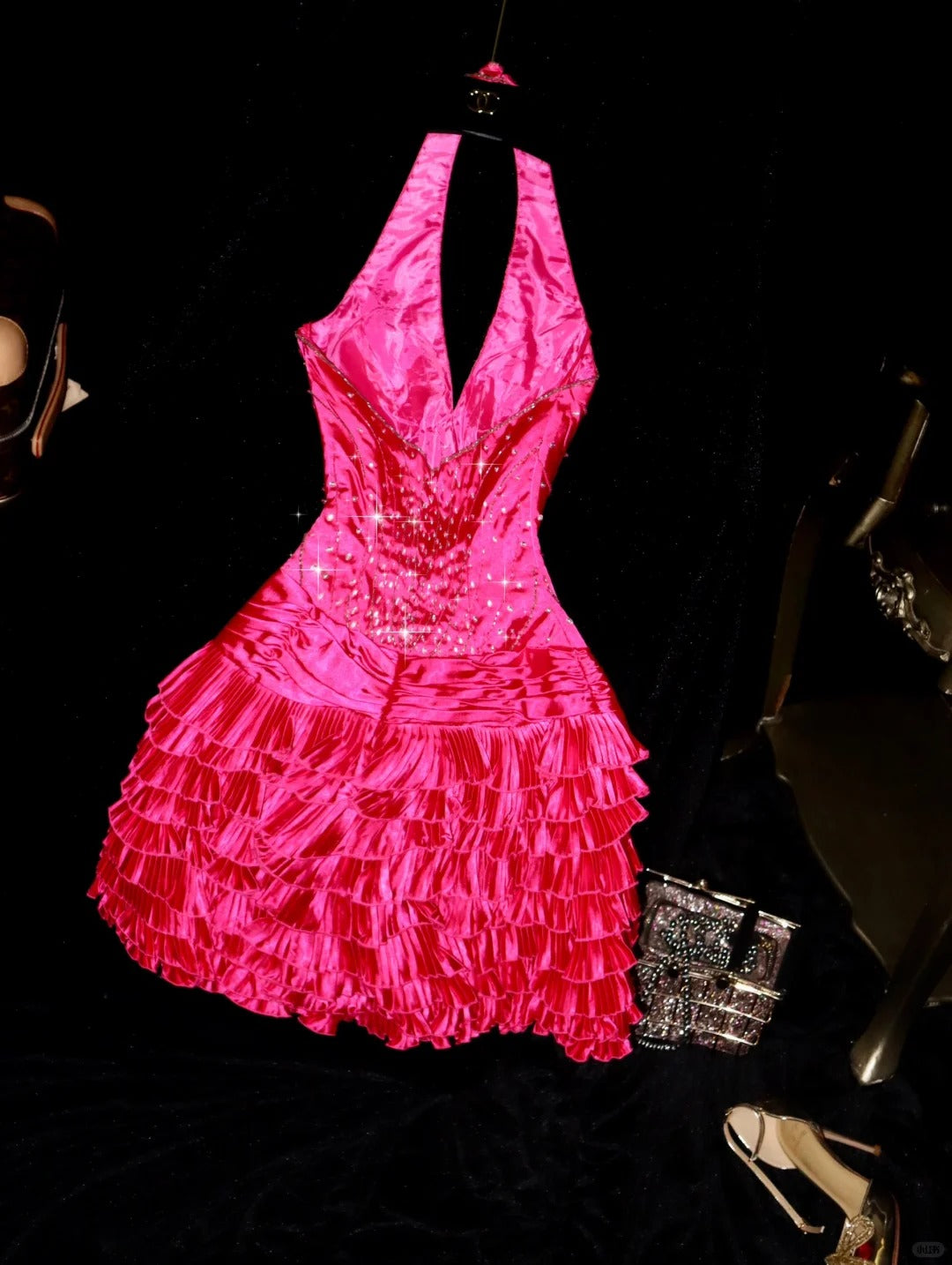 Rosa Wunderschönes Mode Homecoming-Kleid Kurzes Satin-Ballkleid Partykleid nv4312