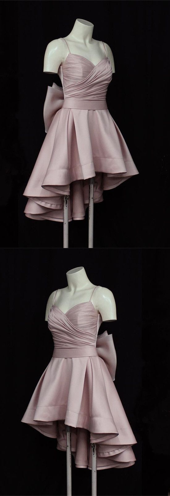 Rosa High Low Spaghettiträger Ballkleid Mädchen Homecoming Kleid Geburtstagskleid nv2167