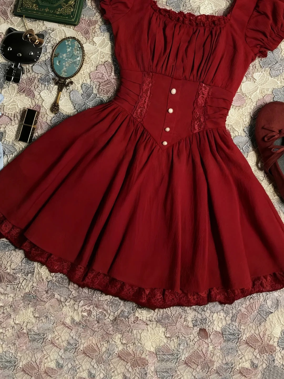 Kurzes Satin-Geburtstagskleid/Festtagskleid NV6376