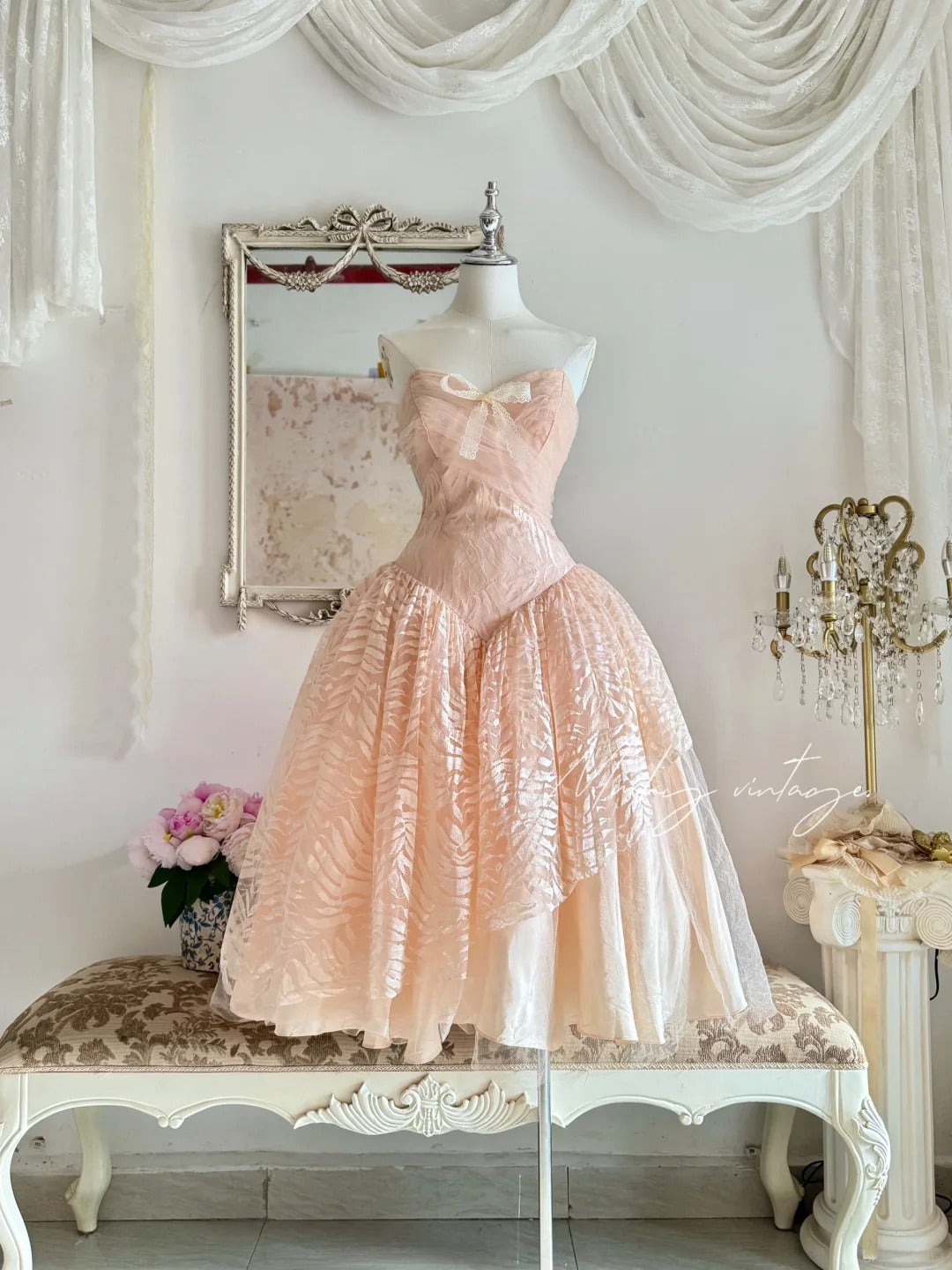 Pfirsich-oranges Tube-Top, elegantes, exquisites Prinzessinnenkleid aus Spitze, mittellang/kurz, Ballkleid, Abendkleid, Kleid für Erwachsene, Geburtstagskleid, Ballkleid, nv4096