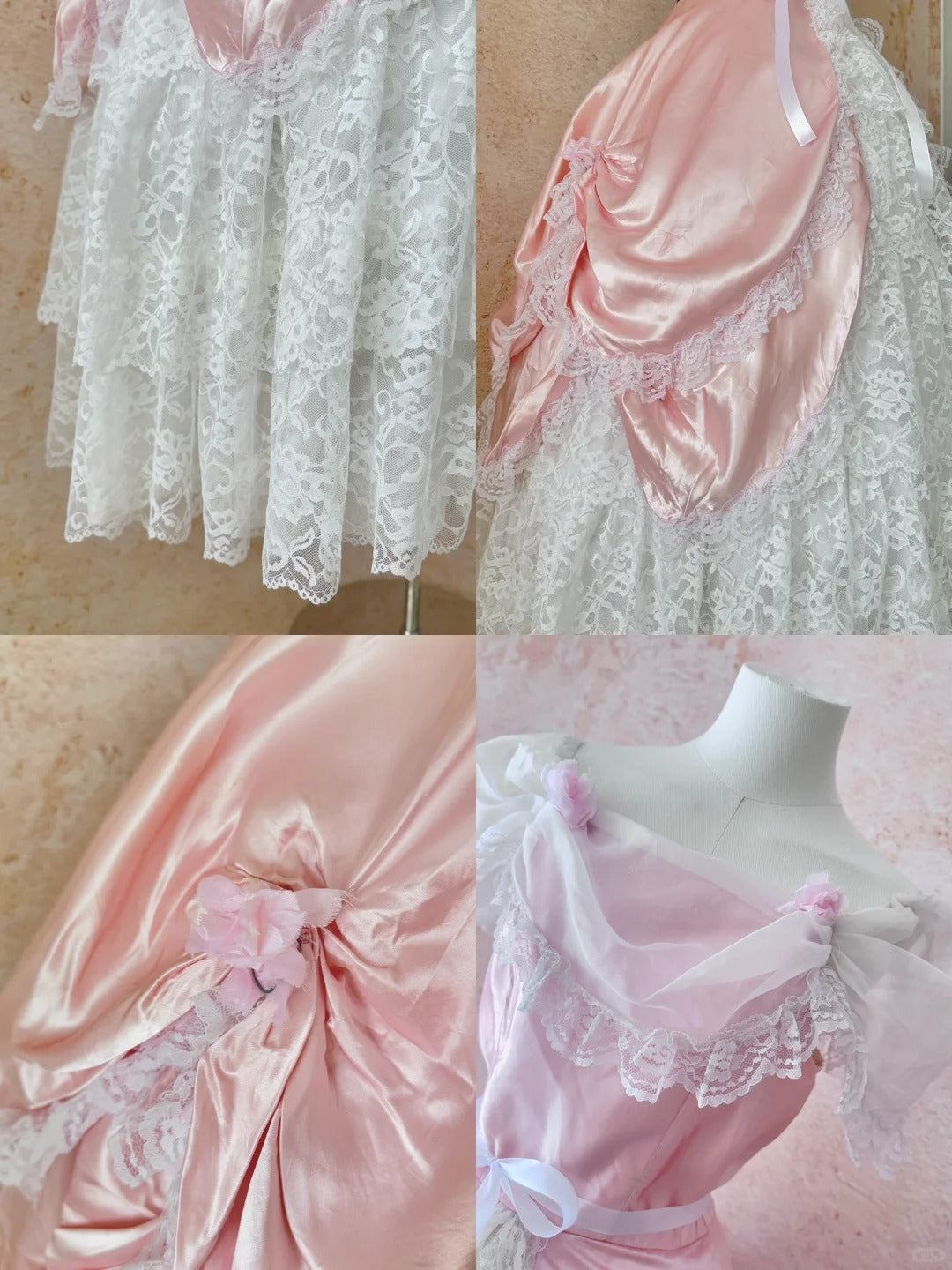 Rosa Retro Elegante Süße Exquisite Spitze Kuchen Prinzessin Kleid Lange Erwachsene Zeremonie Kleid Geburtstag Kleid Ballkleid Abendkleid nv4094