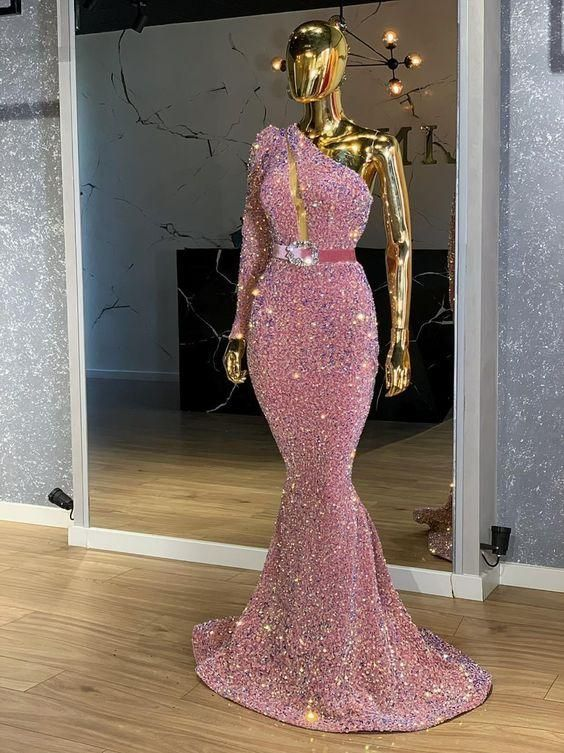 Bezauberndes rosa Abendkleid Langes Junior-Ballkleid nv924