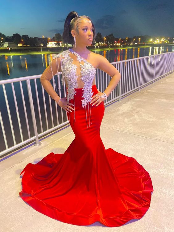Atemberaubendes und elegantes Partykleid im Prinzessinnen-Stil, rote Ballkleider, NV903