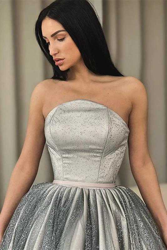 Funkelndes ärmelloses A-Linien-Ballkleid mit Pailletten nv317