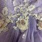 Lila Vintage Exquisite Perlenbesatz Elegantes Off-the-Shoulder Langes Tüll Ballkleid Abendkleid Partykleid nv4159