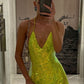 Robe de cocktail courte et élégante à paillettes vertes nv5187