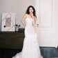 Strapless Ruched Tulle Mermaid Bridal Gown with 3D Flower & Train  NV7366