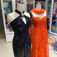 Orange Vintage Elegant Beaded Slim Fit Long Tulle Ball Gown Evening Dress nv3123