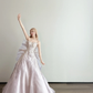 Light Lavender Strapless Prom Gown Beaded Tassel Sequin Big 3D Tulle Bow A Line Sparkly Evening Dress  NV7162