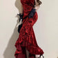 Beautiful Red Elegant Long Mermaid Slim Velvet Prom Dress nv4818