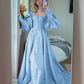 Pink/blue Dazzling Retro Elegant Long Sleeve Lantern Sleeve Maxi Dress Long Evening Dress Evening Dress Party Dress nv2720