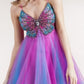 Rosa Mode Gradienten Schmetterling Perlen Kurze Chiffon Fantasie Fee Homecoming Kleid Geburtstag Party Kleid nv5192