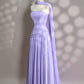 Lila Mode Elegant Exquisite Perlen Spaghettiträger A-Linie Langes Tüll Formales Ballkleid Abendkleid Partykleid nv3686