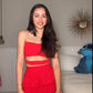 Rotes, modisches, trägerloses, schulterfreies, kurzes Mini-Partykleid mit Homecoming-Kleid nv2269