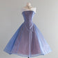 Vintage Elegant Tulle Purple Sweet Long Ball Gown Evening Dress nv2937