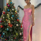 Pink Gorgeous Elegant Strapless Off-shoulder Long Ball Gown Evening Dress Party Dress nv2496