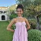 Pink Chiffon Sweet Dreamy Starfish Decorated Maxi Dress Long Evening Dress Party Dress nv2690