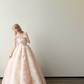 Light Pink Ombre Strapless Prom Gown Beaded Tulle Fluffy 3D Texture A Line Evening Dress  NV7157