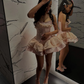 Pink Fashion Satin Lace Short Homecoming Dress Birthday Party Dress nv4695