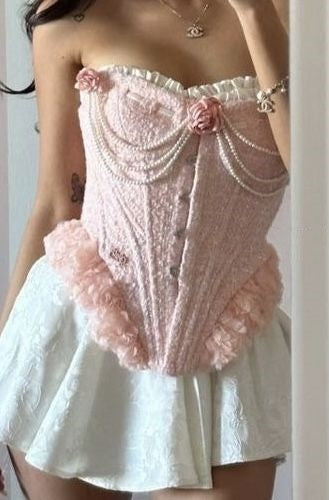 Robe de soirée courte en dentelle rose à la mode, robe de soirée d'anniversaire nv4886