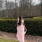 Pink sweet and elegant A-line multi-layered ruffled long tulle princess dress prom dress graduation dress nv3283