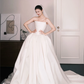 Strapless Satin Ball Gown Wedding Dress, Minimalist Bridal Gown  NV7347