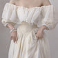 Beige Vintage Lace Puff Sleeve Ruffles V Neck Soft Long Princess Dress Ball Gown Evening Dress nv2834