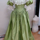 Robe de soirée longue élégante et rétro à décolleté en dentelle verte nv2828