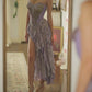 Robe de soirée courte en mousseline de soie, élégante et vintage, violette, nv4850