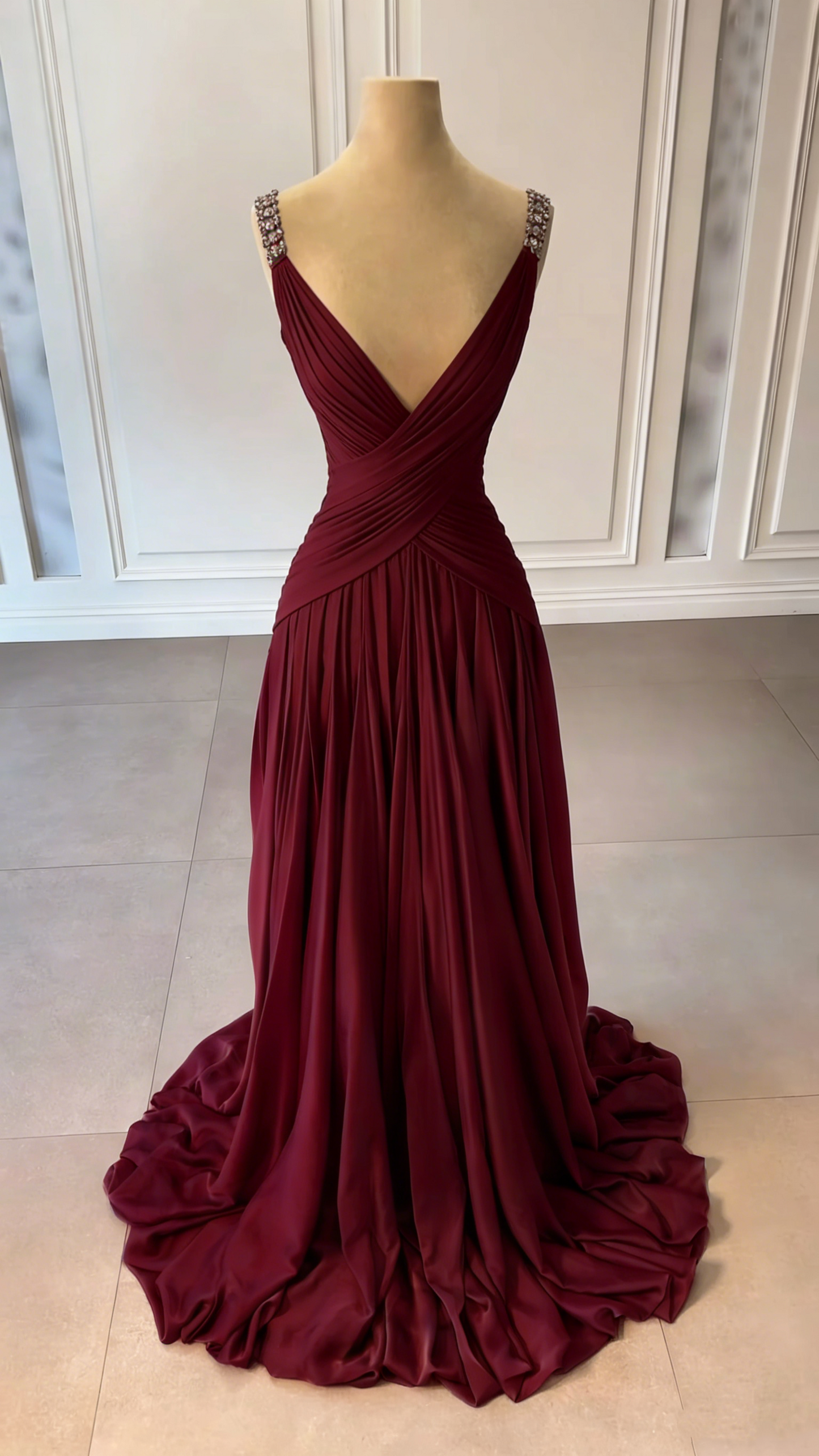 NiceVestidos - Robe de soirée longue en satin bleu NV5951
