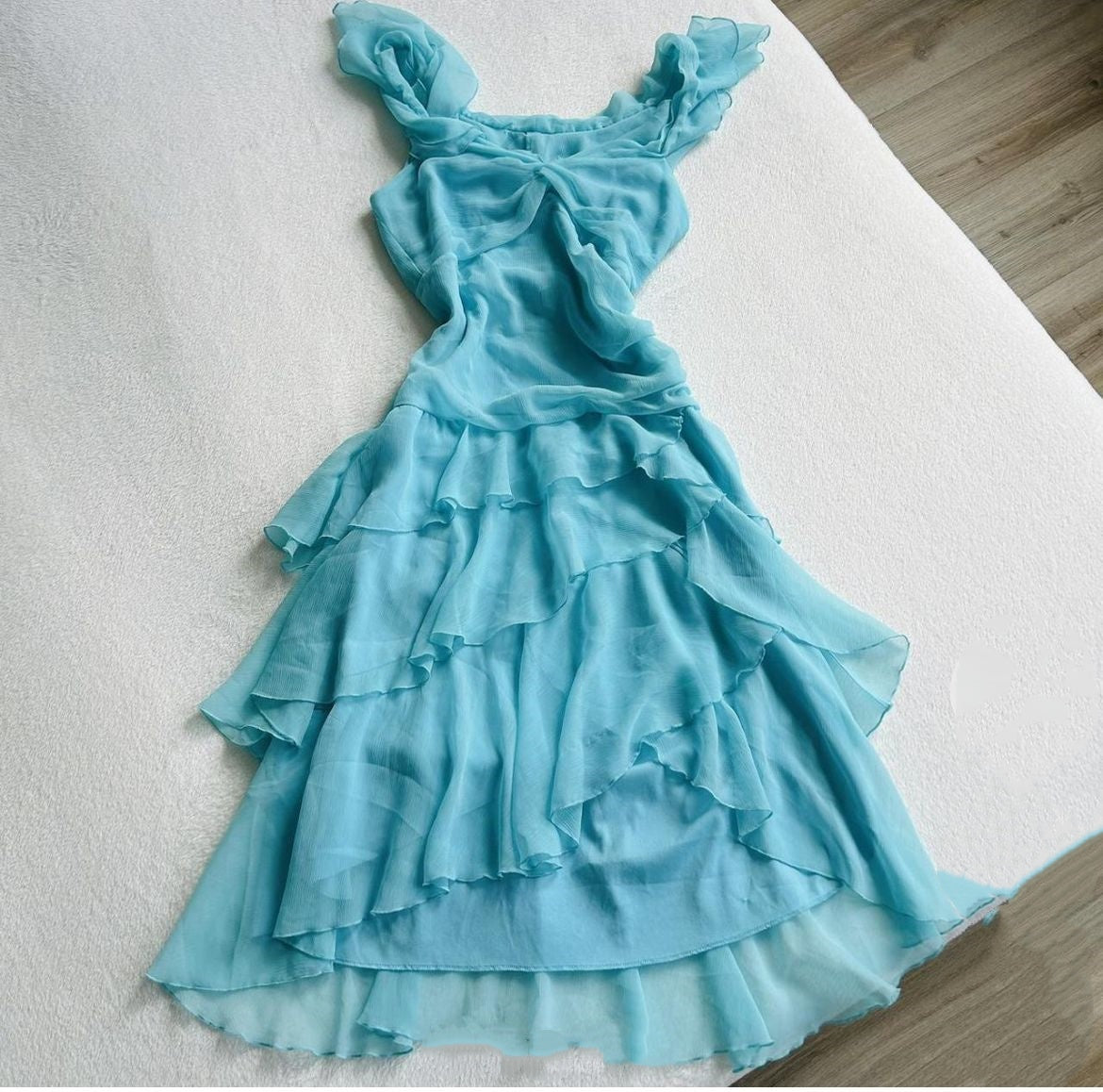 NiceVestidos - Robe de soirée courte bleu clair unique nv5469