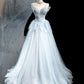 Hellblau elegante süße exquisite perlen lange tüll ballkleid abendkleid Graduation kleid erwachsene kleid nv3778