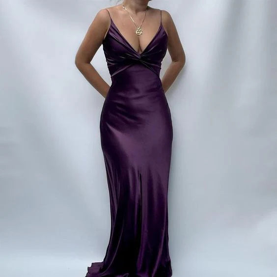 Lila/grün/rot/gelb mode elegante V-ausschnitt rückenfreies vintage prom kleid abendkleid party kleid nv1932
