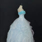 Light blue off-the-shoulder prom dress party dress sweet 16 years old dress evening gown nv4279