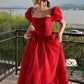 Rotes A-Linien-Abendkleid aus schlichtem, elegantem Tüll, langes Ballkleid, nv3005